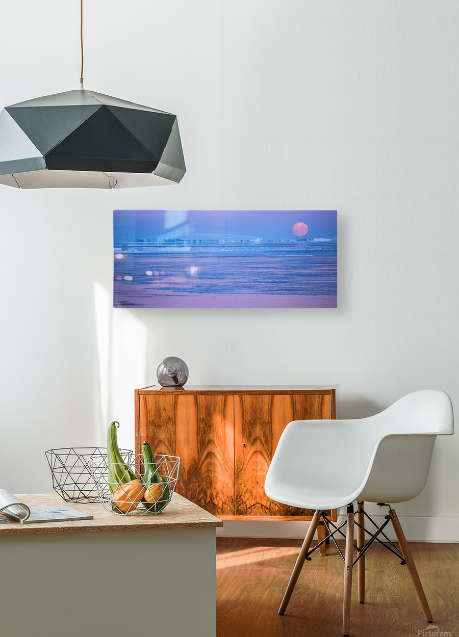 Moonrise at Dusk  HD Metal print with Floating Frame on Back