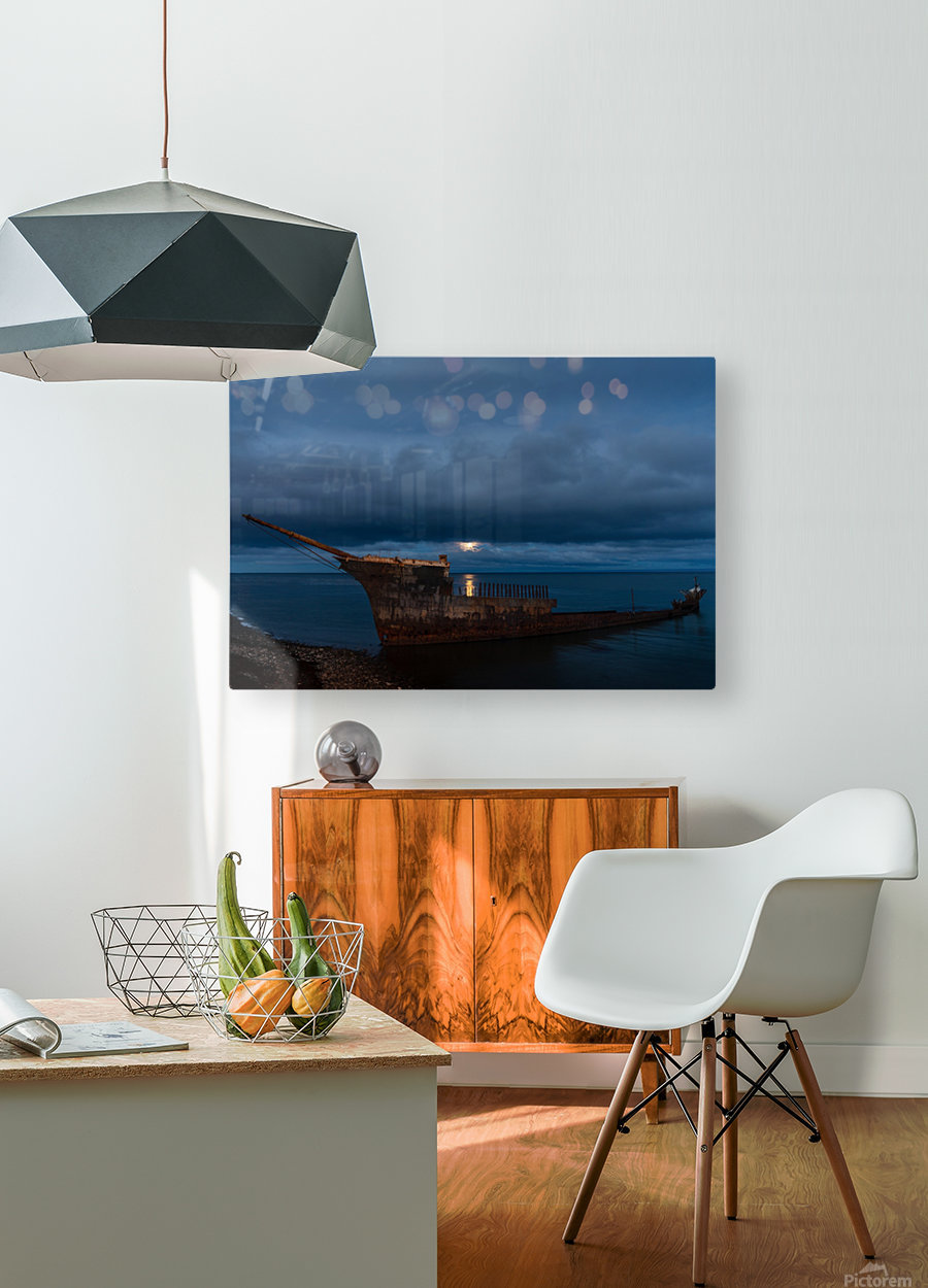 Washed Up Ship 2  HD Metal print with Floating Frame on Back