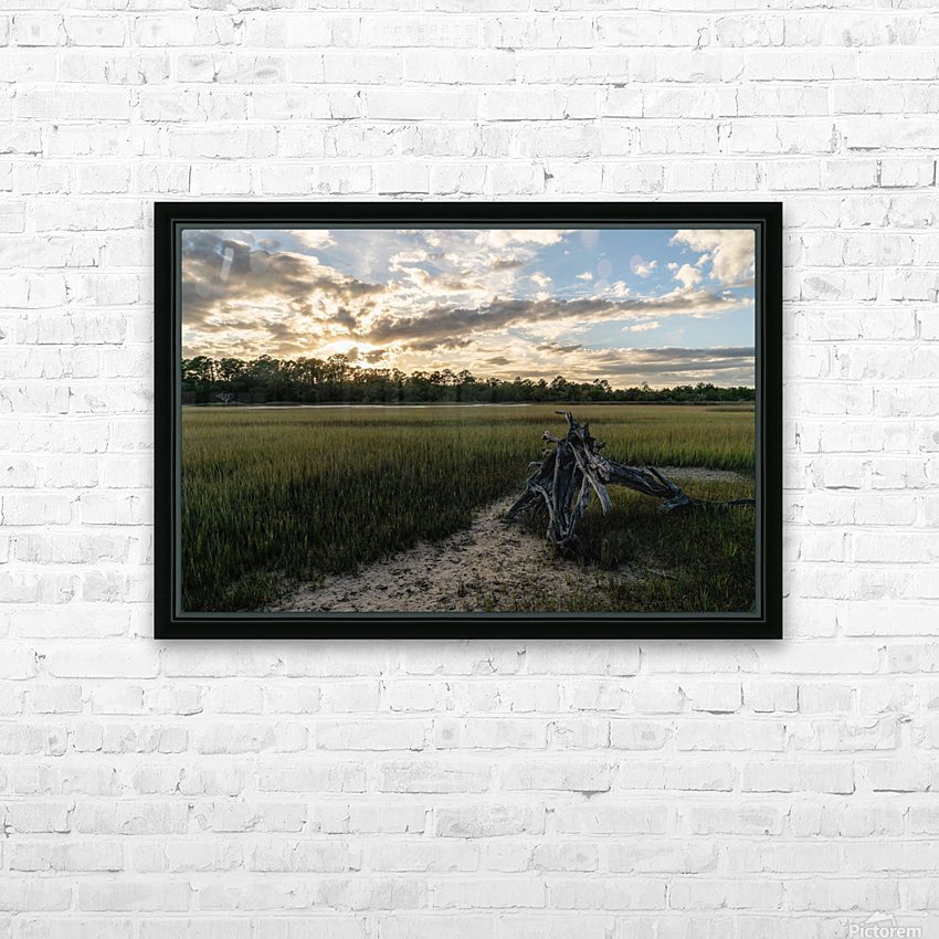 Driftwood Sunset HD Sublimation Metal print with Decorating Float Frame (BOX)