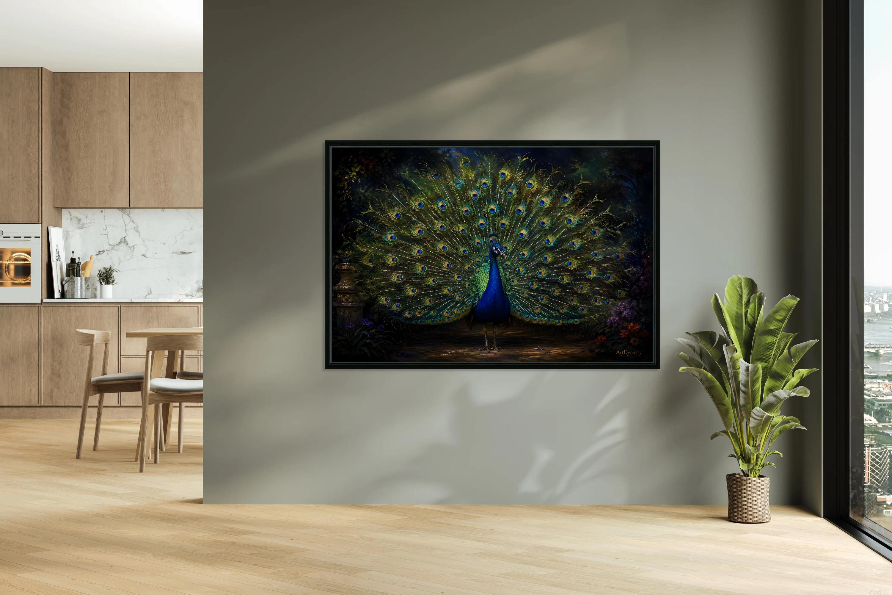 Peacock Painting Dark