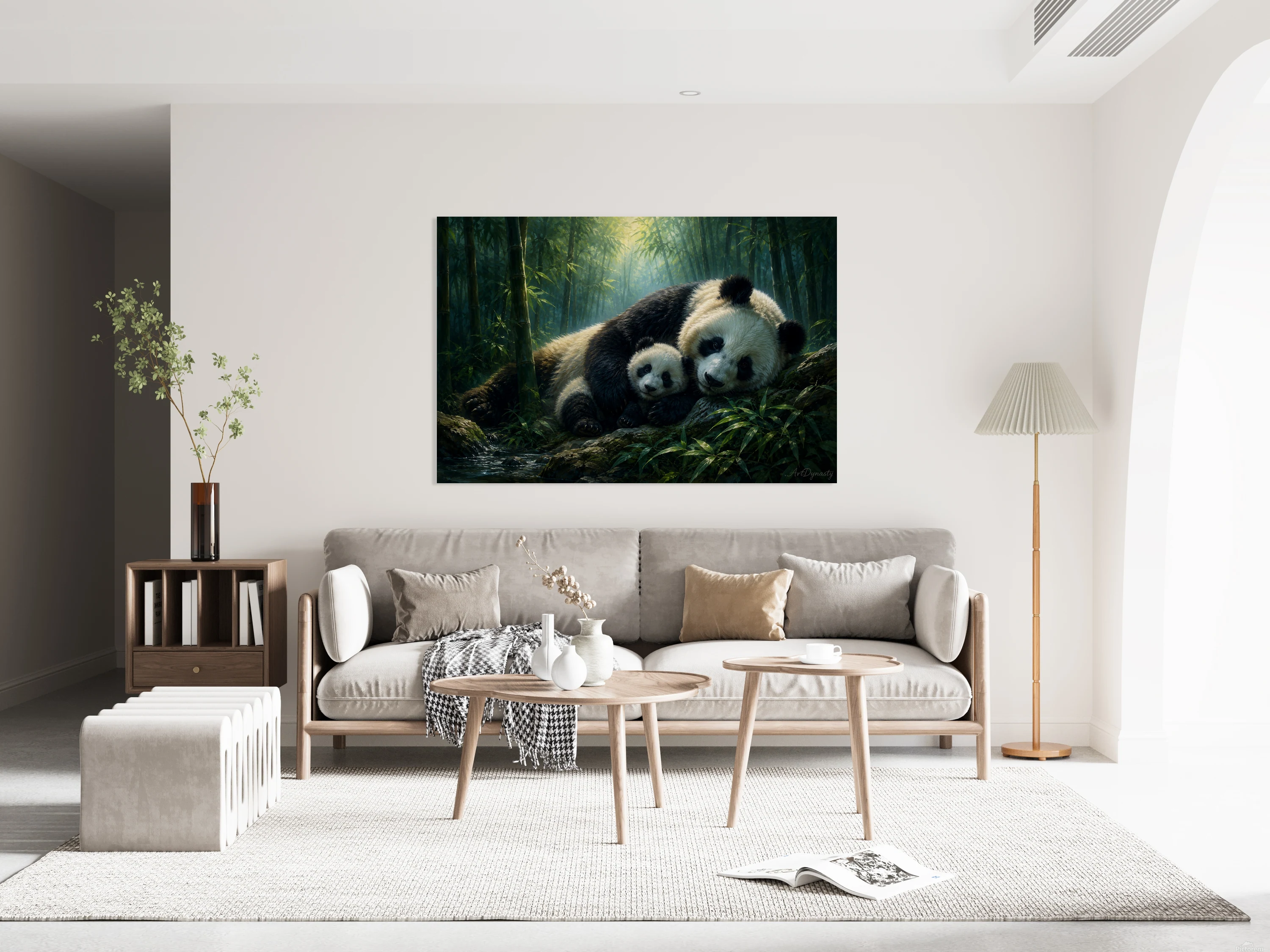 Panda Cub Painting Bamboo