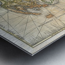 1513 Martin Waldseemuller World Map – Early Renaissance World Map Depicting Continents Oceans and Exploration Routes Based on Ptolemaic Geography Reflecting the European View of the Globe in the Early 16th Century Metal print