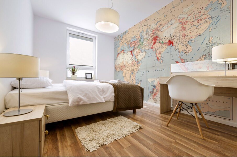 Statistical Map of Muslim Population in Asia and Africa – Geographic and Demographic Map Depicting Regional Distribution Cultural Centers and Population Density Reflecting Religious and Ethnographic Studies of the Islamic World Mural print