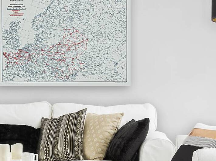 1942 German Top Secret Military Transport Map – WWII Axis Strategic Map Depicting Railways Supply Lines & Command Routes Used During Nazi Military Campaigns by History In Your Home
