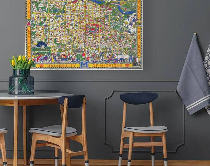1926 Map of Ann Arbor and the University of Michigan – Campus Layout Street Plan and Civic Features During the Early 20th Century by History In Your Home