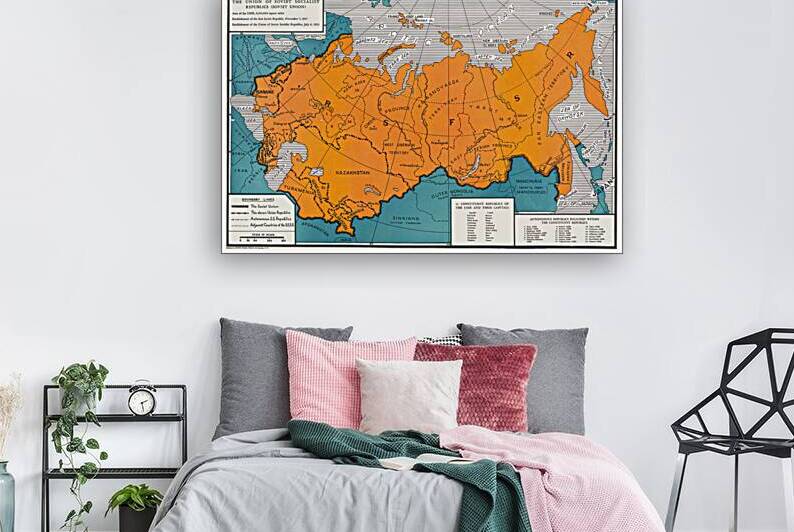 1936 Map of the Soviet Union – Stalin-Era Political Map Showing Soviet Republics Infrastructure and Economic Zones During the Interwar Period of Industrialization and Five-Year Plans by History In Your Home