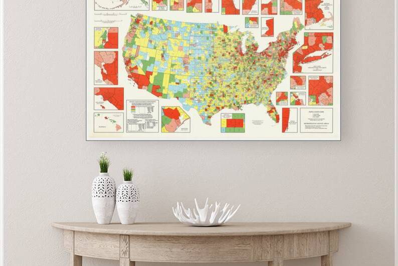 1969 U.S. County Map Showing Manufacturing Employment – Economic Visualization of Industrial Workforce Concentrations by County at the Peak of American Industrial Power in the Mid-20th Century by History In Your Home