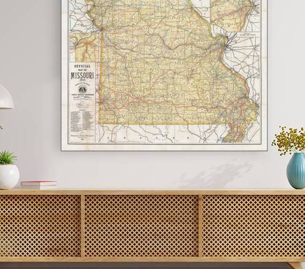 1914 Map of Missouri – Detailed State Map Showing Counties Railroads Rivers and Roadways as Missouri Transitioned into a Modern Industrial and Agricultural Hub in Early 20th Century America by History In Your Home