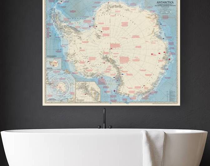 1957 Political and Scientific Map of Antarctica – Cold War-Era Overview of Territorial Claims and Research Stations Across the Continent’s Expanding Geopolitical Frontiers by History In Your Home