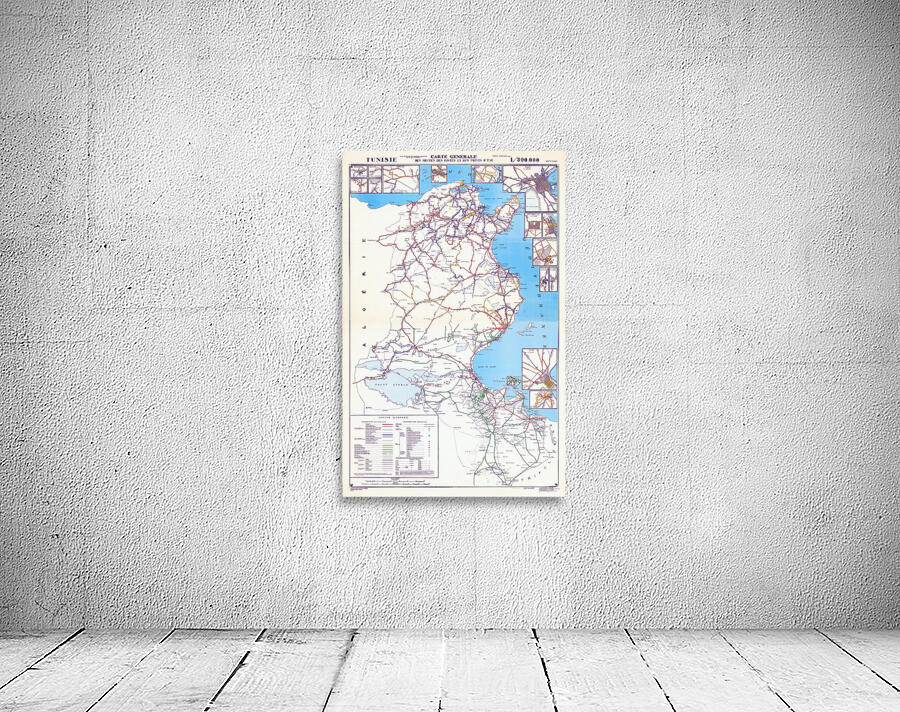 Three Axis Map 1943 Map of Tunisia – World War II Military Chart of Allied and Axis ...
