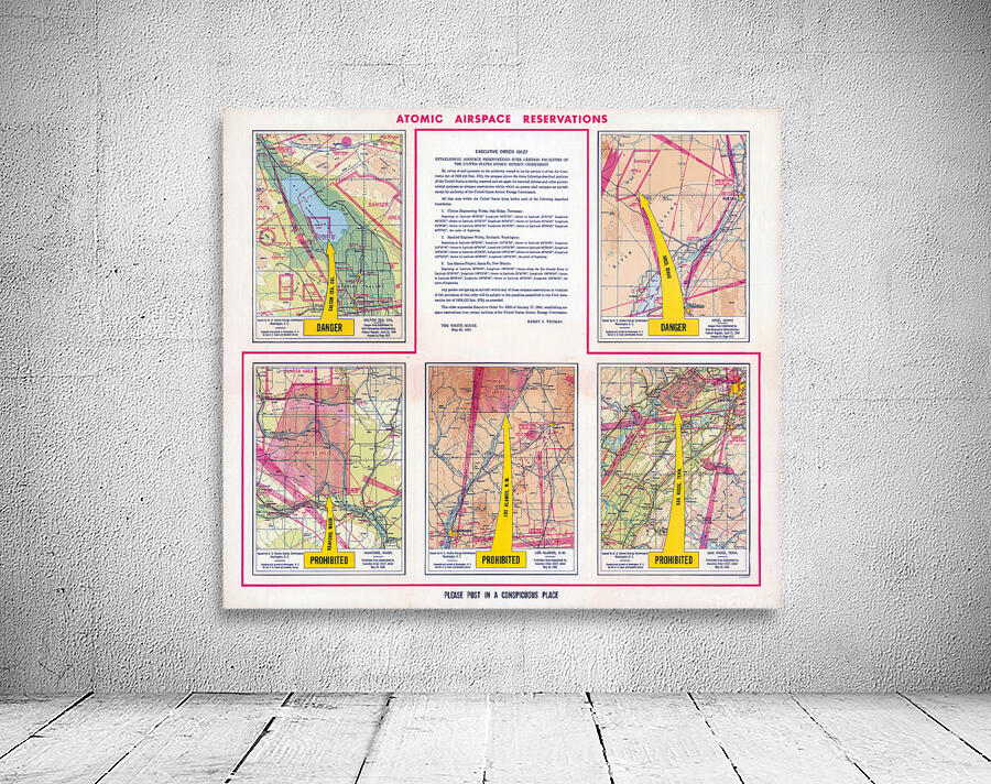 1950 Map of U.S. Atomic Reservations – Vintage Cold War Nuclear ...