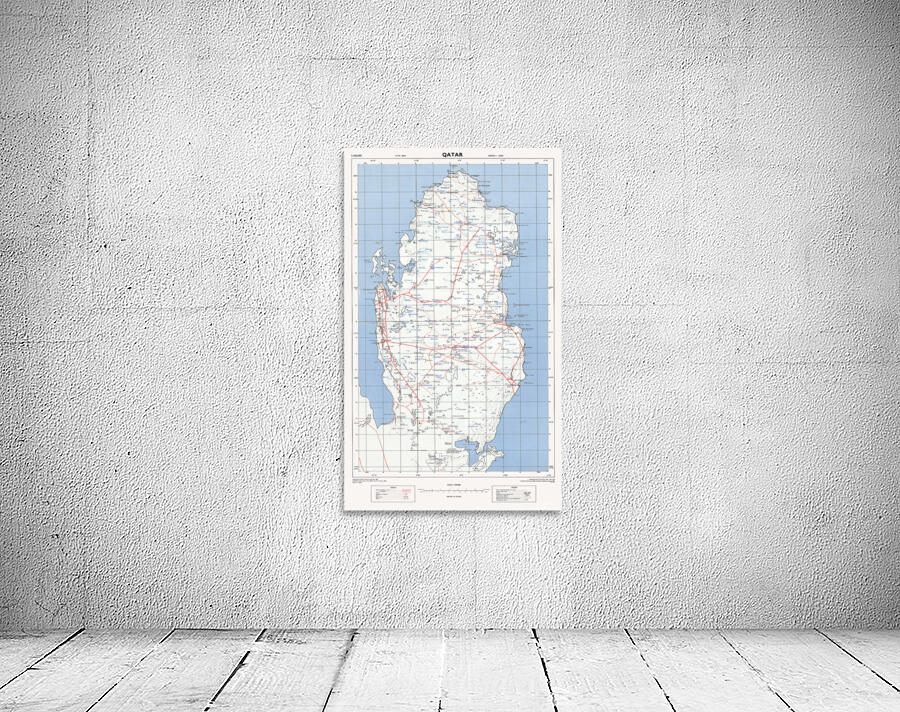 Qatar Ruler History Map 1956 Map of Qatar – Historic Mid-20th Century Arabian Gulf Map ...