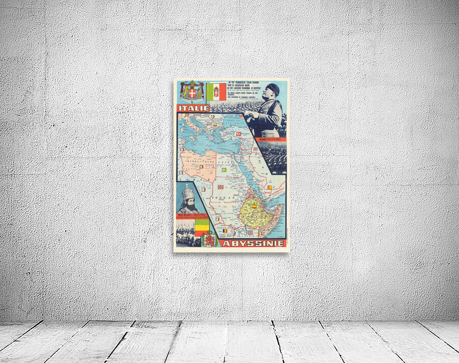 1935 Map of Abyssinia – Italo-Ethiopian War Era Terrain Borders and ...
