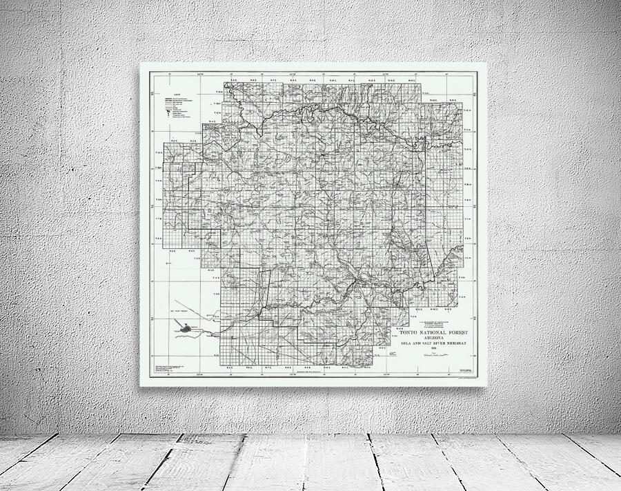 3 Rivers Logging Maps 1934 Map of Tonto National Forest – Vintage Arizona Forestry Service ...