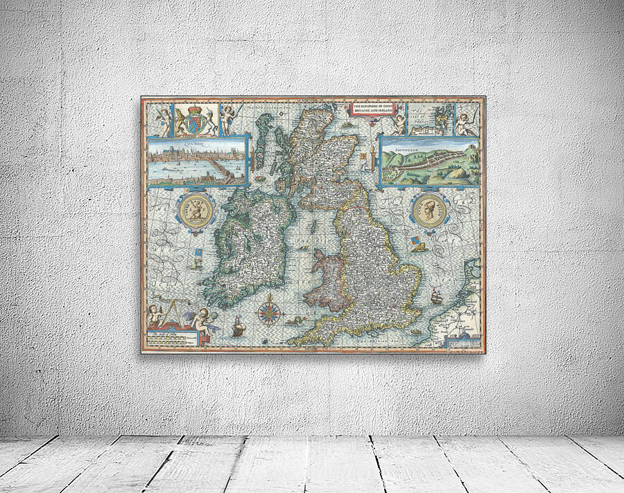 1611 John Speed Map of the British Isles – Historic Early 17th Century ...