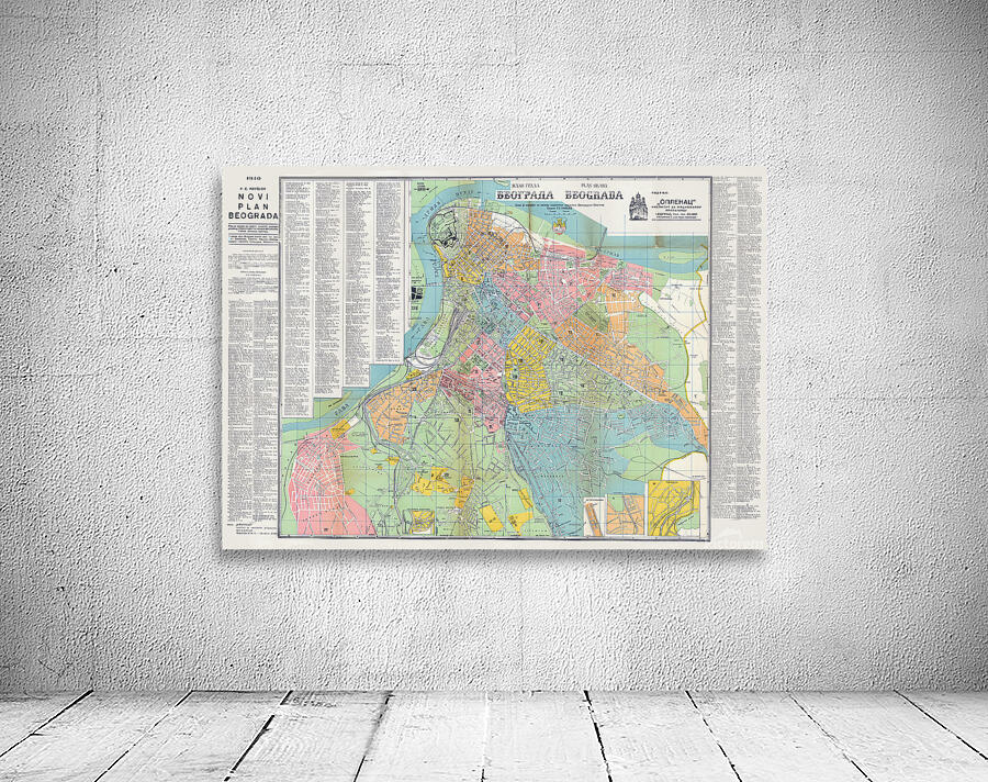 1940 Map of Belgrade Serbia – Vintage European Capital City Map