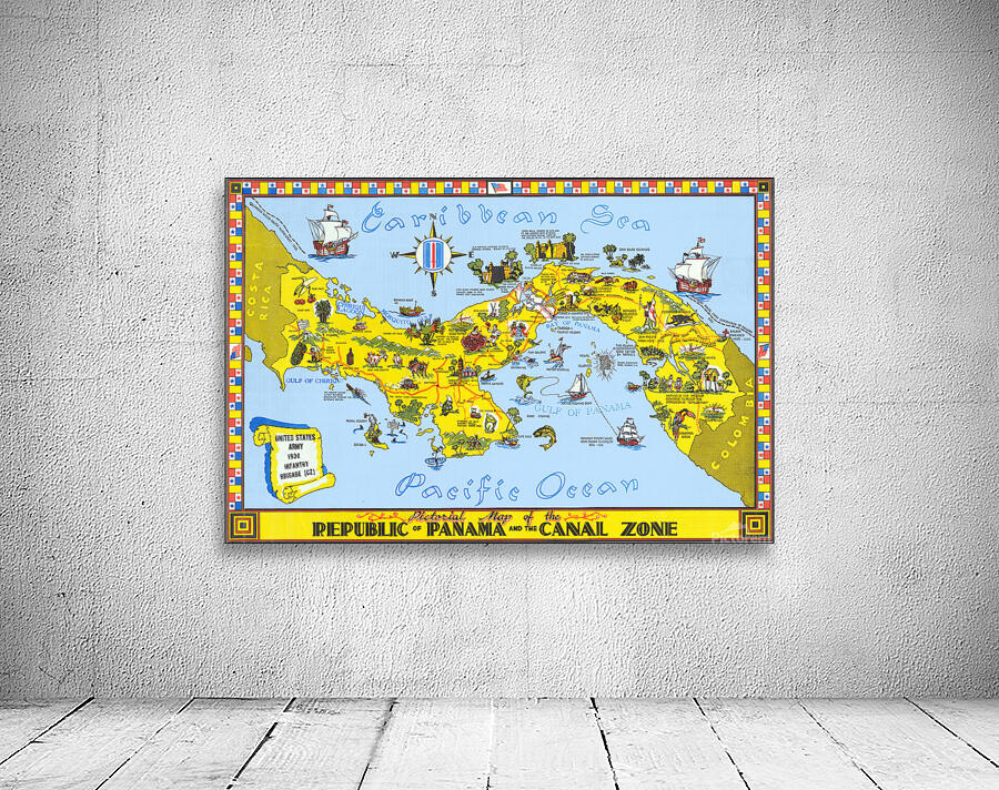 Pictorial Map of the Republic of Panama – Illustrated Mid-Century