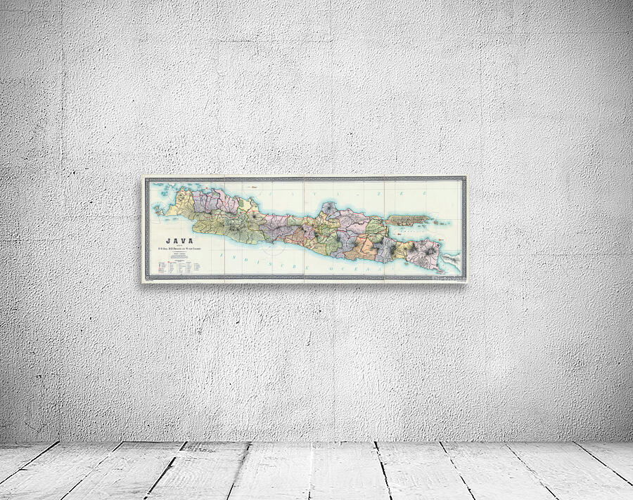1895 Dutch Map of Java Depicting Colonial Districts Railways and ...