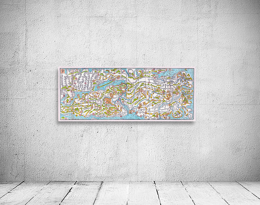 Pictorial Map of the Route of the Saigoku Kannon Buddhist Temple Pilgrimage – Detailed Illustrated Map Depicting Temples Sacred Sites Roads and Pilgrimage Pathways Across Japan Reflecting Religious and Cultural Geography Wall Preview