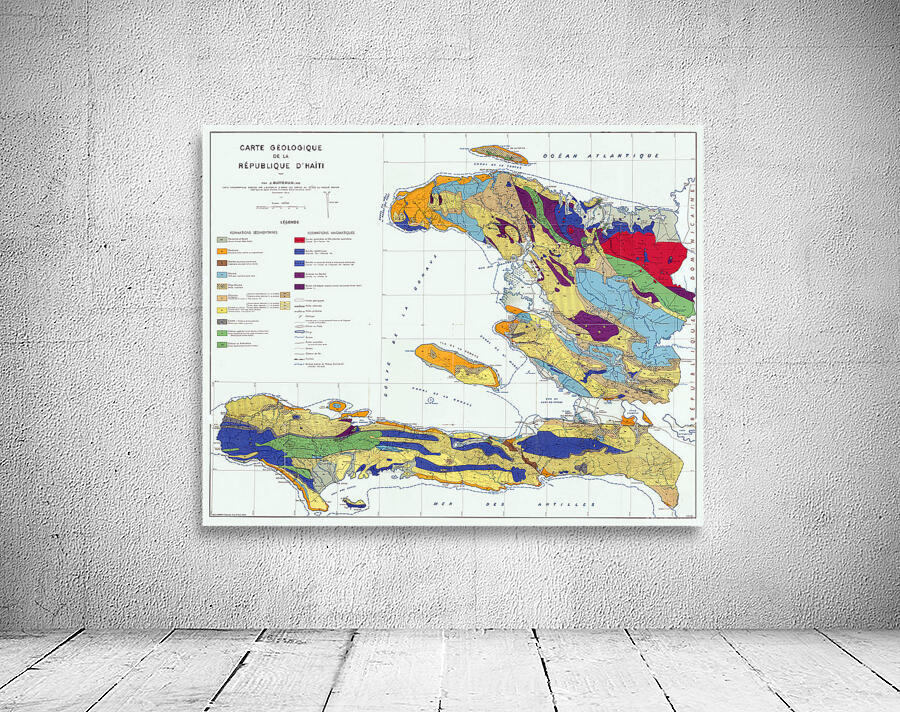 Geological Map of Haiti – Mountains Fault Lines Rivers and Mineral ...