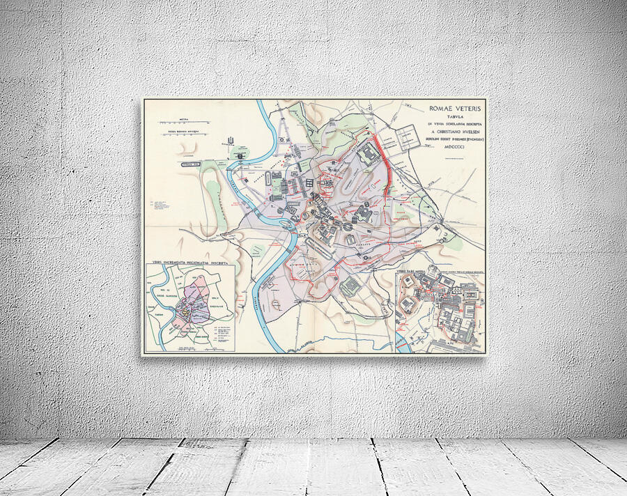 Topographical Map of Ancient Rome – Detailed Historical Map Depicting ...
