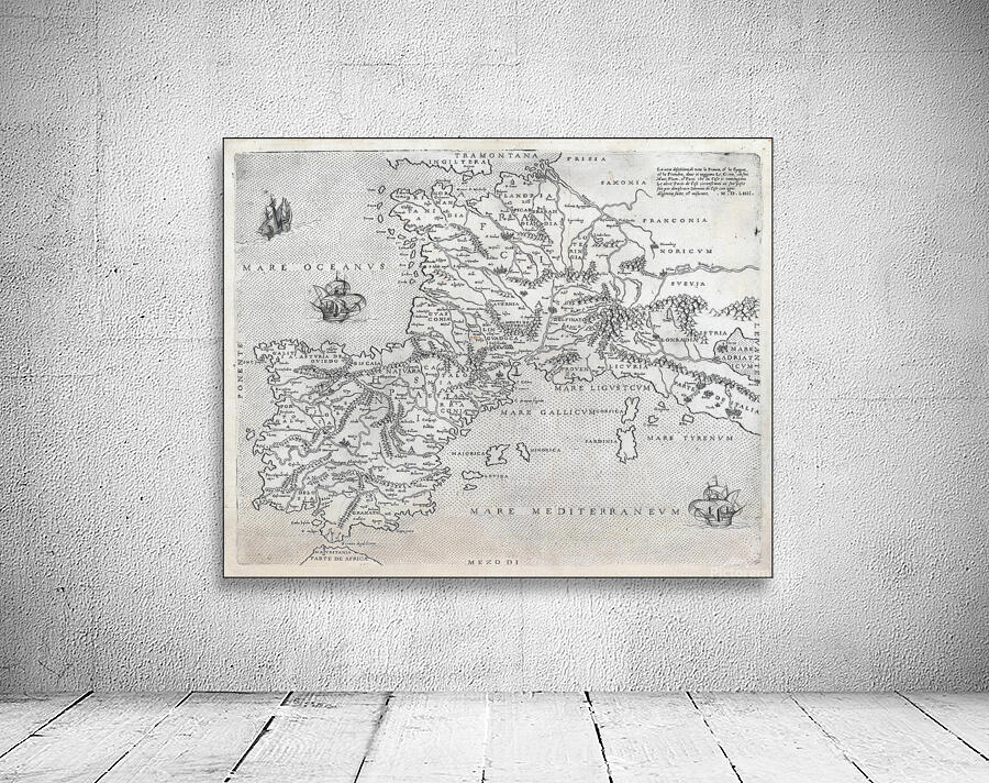 1554 Antonio Lafreri Map of France and the Iberian Peninsula – Mid-16th ...