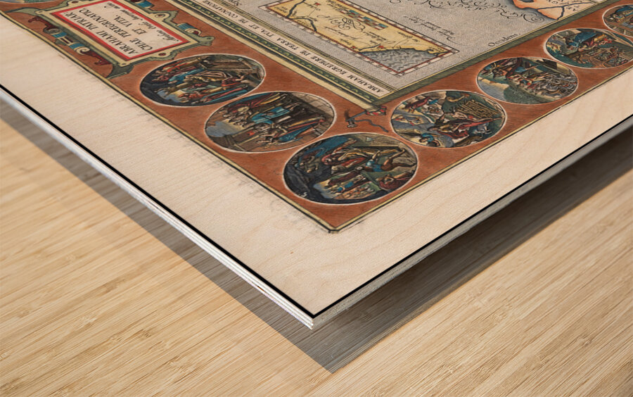1608 Map of the Holy Land Depicting the Life of Abraham by Abraham Ortelius – Biblical Map Illustrating Sacred Geography Ancient Cities and Biblical Routes Across Canaan Judaea and the Near East in Ortelius’ Theological Atlas Wood print