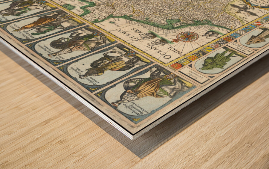 1632 Jan Jansson Map of the Holy Roman Empire – Early 17th-Century Map Depicting the Territories Principalities and Free Cities of Central Europe Reflecting Dutch Cartographic Excellence and Political Geography Wood print