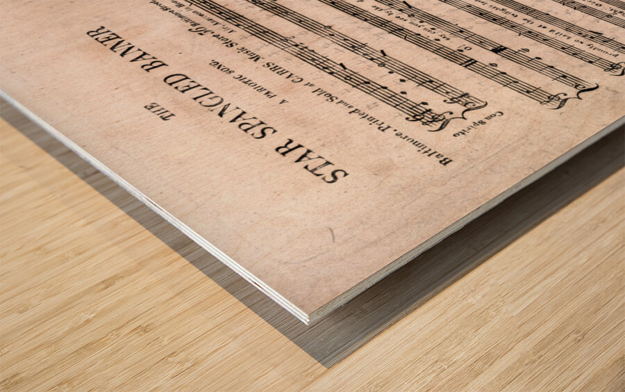 1814 Earliest Published Sheet Music for The Star-Spangled Banner by Francis Scott Key – Original Patriotic Publication Reflecting the War of 1812 Early American Music History and the Origins of the National Anthem Wood print