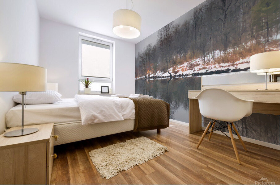 Foggy River Mural print
