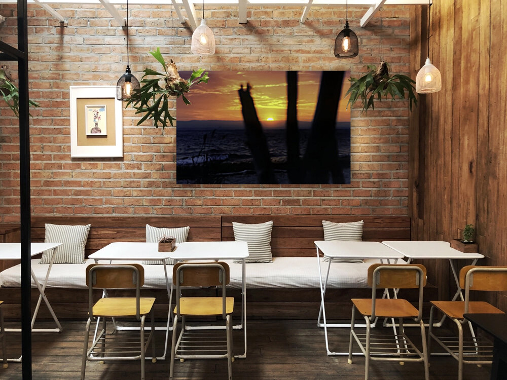 Sunset through driftwood Reproduction