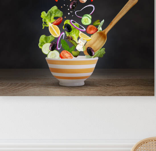 Levitation of Greek salad  by Tamer Mallak