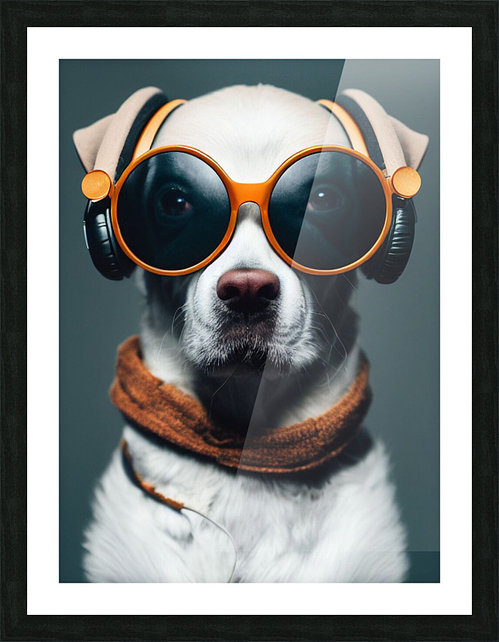 Hipster cute dog Picture Frame print