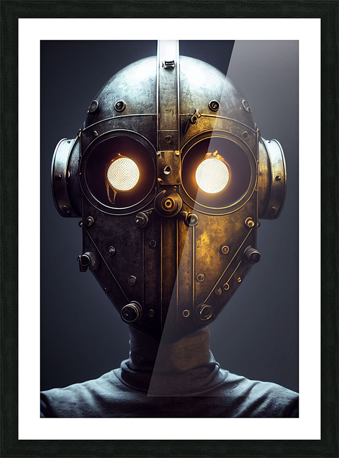 Cyborg helmet Picture Frame print