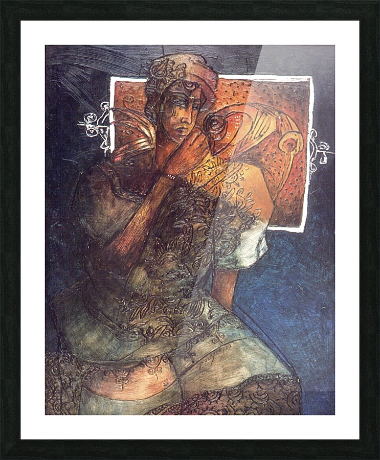 Femme assise Picture Frame print