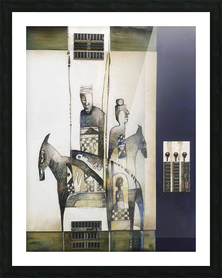 Blue duel Picture Frame print