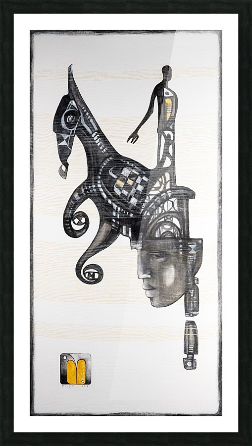 Mostly black white 5 Picture Frame print