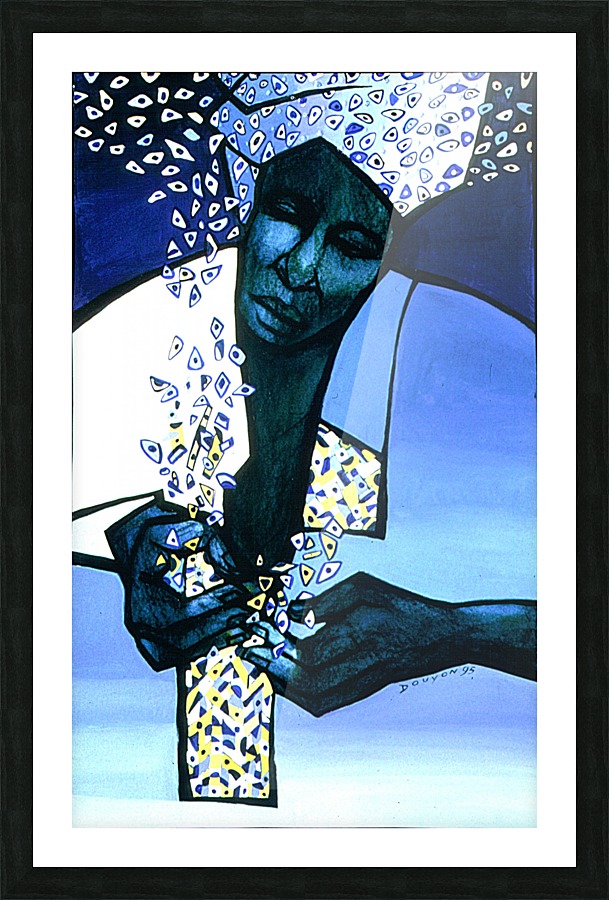 blue fragments Picture Frame print