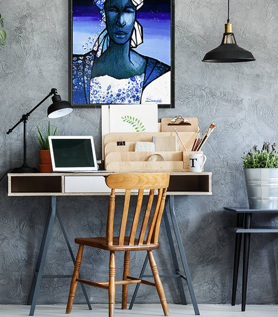 Blue woman Reproduction
