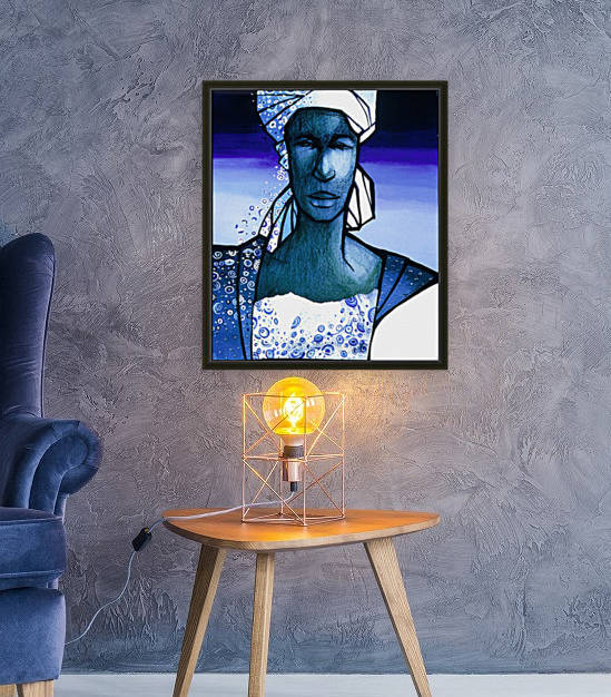 femme au turban bleu by Marie-Denise Douyon