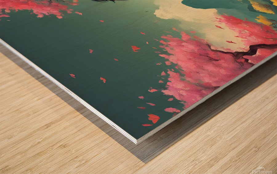 0 A Chinese philosopher sits and writes his color Wood print