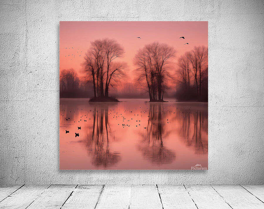 A serene ethereal landscape at dawn where Wall Preview