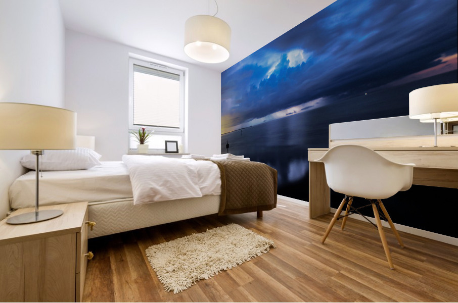 Storm Over Hudson Mural print