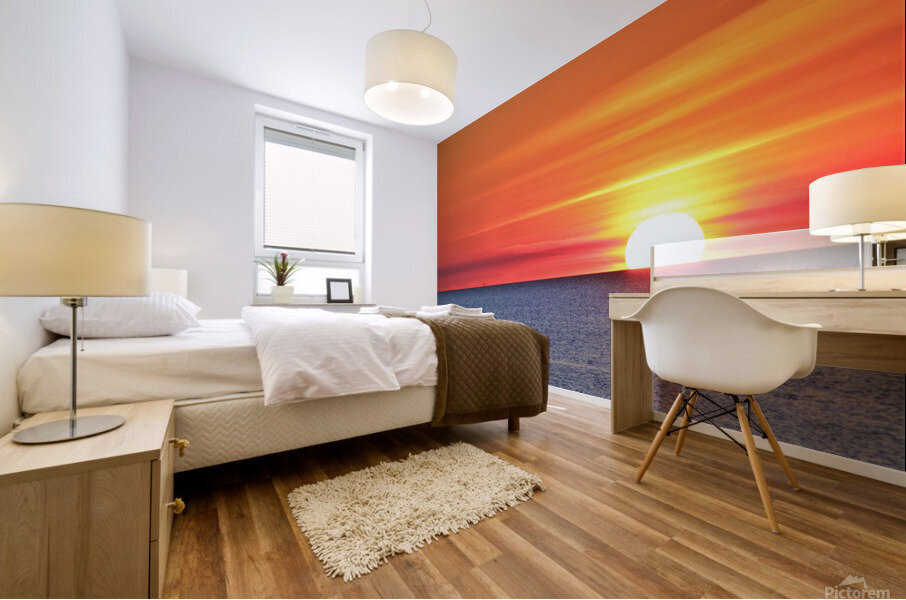 Hudson Fire Sunset Mural print