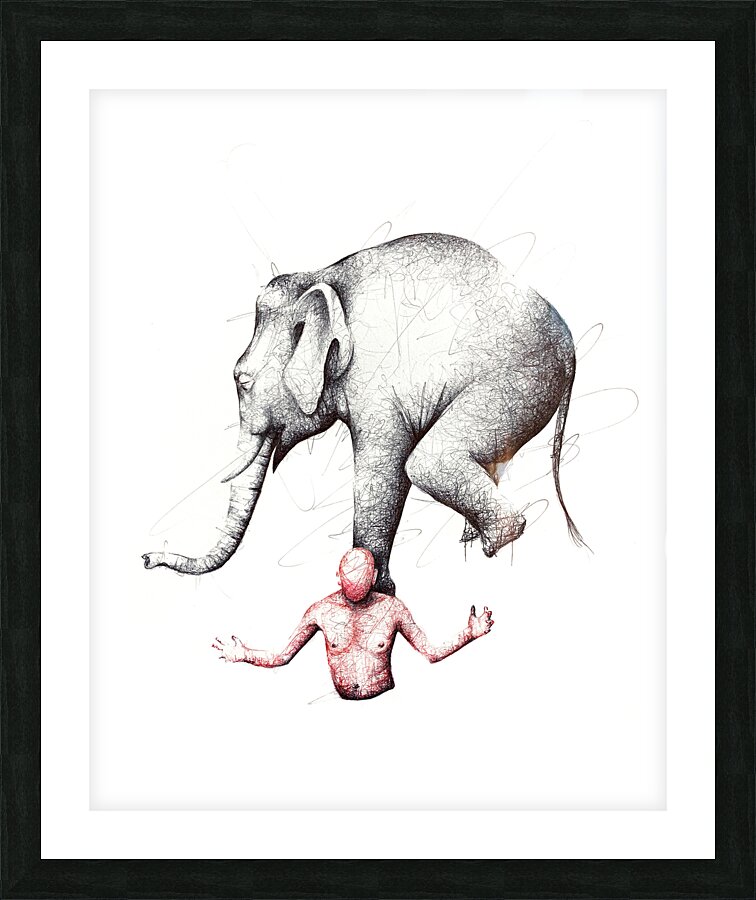 SLEEPY ELEPHANT Picture Frame print