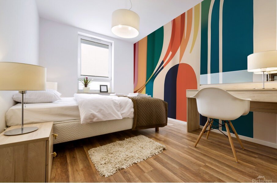 Fluid Motion A Bold Abstract Composition  Mural print