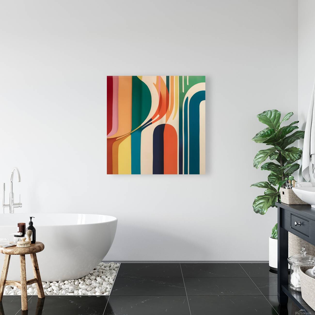 Fluid Motion A Bold Abstract Composition  Reproduction