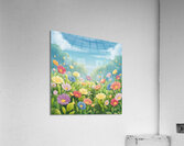 a serene and peaceful scene of a lush garden fill Acrylic Print