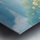 a serene and peaceful scene of a lush garden fill Metal print