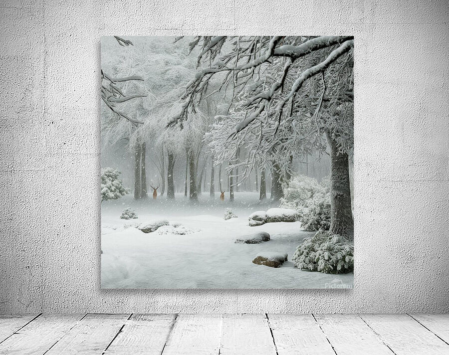 a serene and picturesque winter scene with a gent Wall Preview